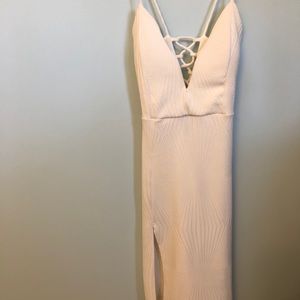 NWT. White Forever 21 Dress w/ lace up back